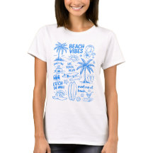Camiseta de garabatos con ambiente de playa