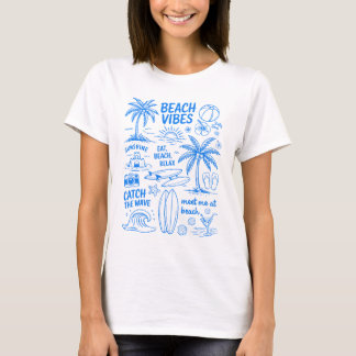 Camiseta de garabatos con ambiente de playa