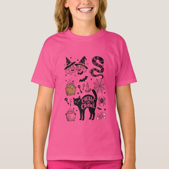 Camiseta de Gata Bruja Adorable y Niñas Mágicas de (Anverso)