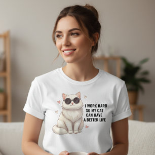 Camiseta de gata lujosa y linda para mujeres
