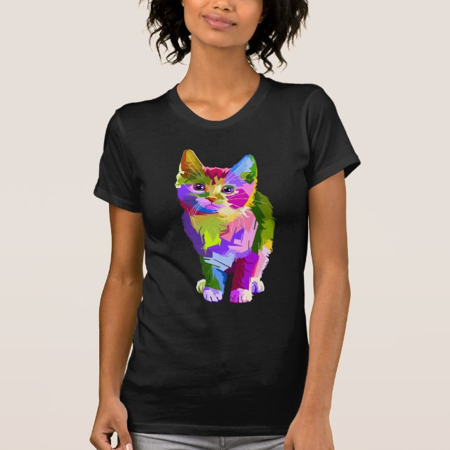 camiseta de gatito arco iris (Anverso)
