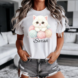 Camiseta de gatito de tejer personalizada