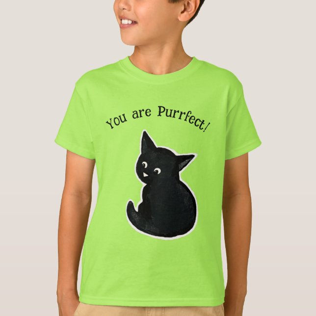 Camiseta de gatito negro perfecta (Anverso)