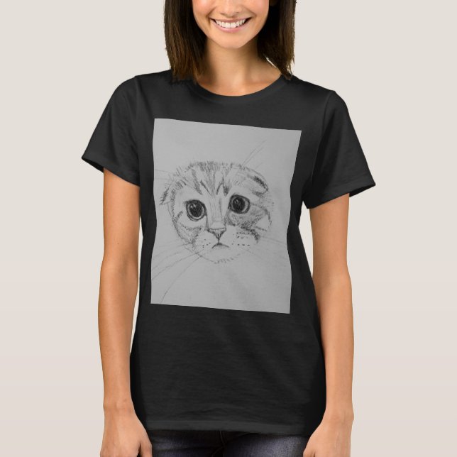 Camiseta de gatito Scottish Fold (Anverso)