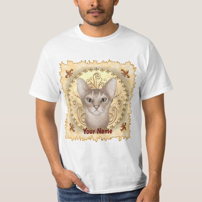 Camiseta de gato abisinio Fleur De Lis (Anverso)
