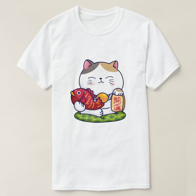 Camiseta De Gato Afortunado (Diseño del anverso)