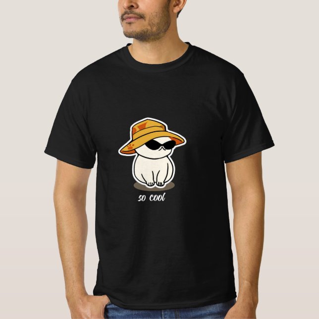 Camiseta de gato amarilla y negra (Anverso)