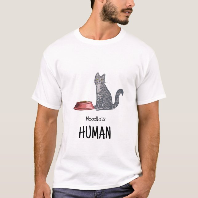 Camiseta de gato atigrado gris (Anverso)