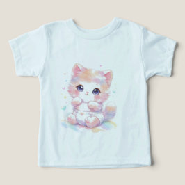 Camiseta de gato bebé Kawaii linda | Kit arcoíris 