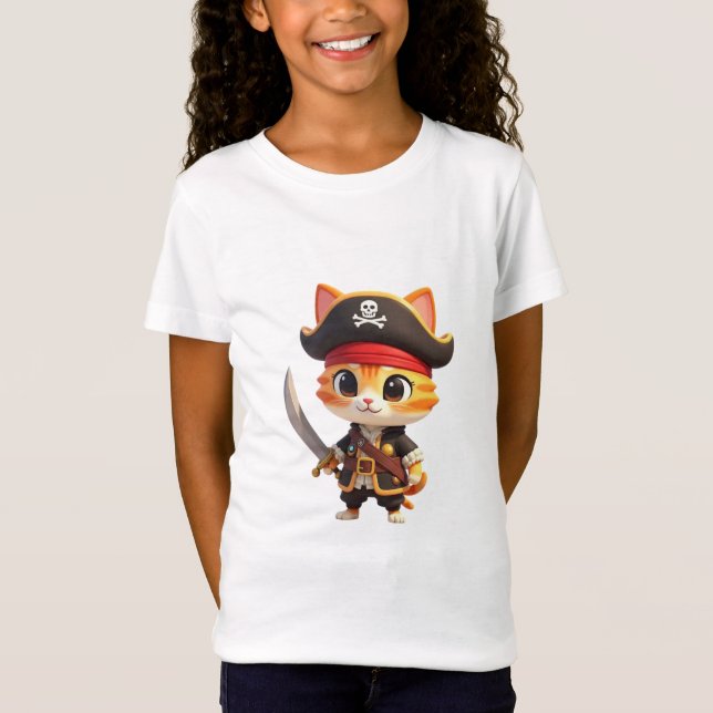 Camiseta de gato bebé pirata (Anverso)