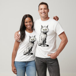 Camiseta de gato blanco