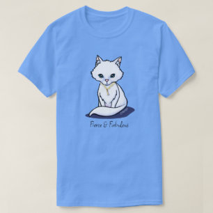 Camiseta de gato blanco lindo