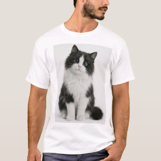 Camiseta de gato blanco negro lindo | Te de amante
