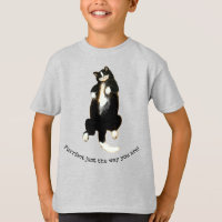 Camiseta de gato blanco y negro