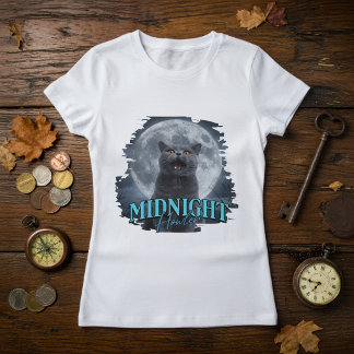 Camiseta de gato British Shorthair aullando a la l
