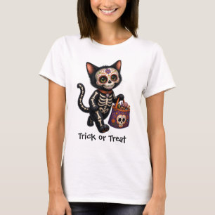 Camiseta de gato Calavera