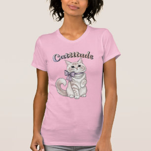 Camiseta de gato "Cattitude" femenina