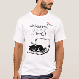 Camiseta de gato Código Café Repetir