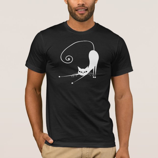 Camiseta de gato con estilo blanco (Anverso)