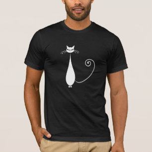 Camiseta de gato con estilo blanco