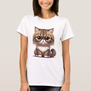Camiseta de gato con gafas