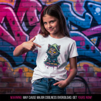 Camiseta de gato con grafiti malvado Kitty Not Cut