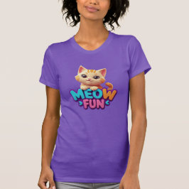 Camiseta de gato con mirada dulce - Meow Fun