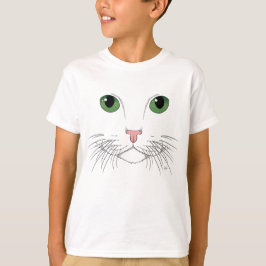 Camiseta de gato con ojos verdes