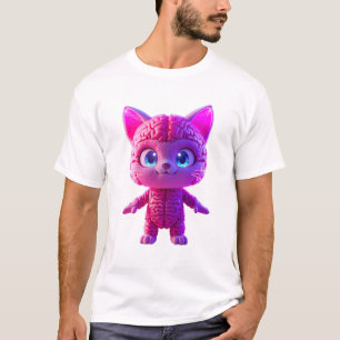 Camiseta de gato cyberpunk de peluche