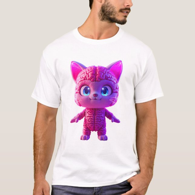 Camiseta de gato cyberpunk de peluche (Anverso)
