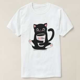 Camiseta de gato de café