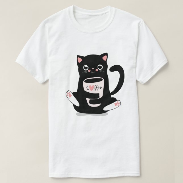 Camiseta de gato de café (Diseño del anverso)