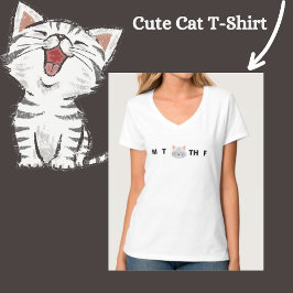 Camiseta de gato de días de la semana KAWAII