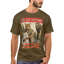 Camiseta de gato de ficción pulp vintage | Aventur
