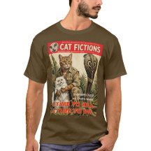 Camiseta de gato de ficción pulp vintage | Aventur