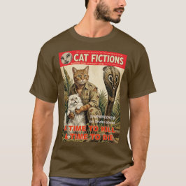 Camiseta de gato de ficción pulp vintage | Aventur
