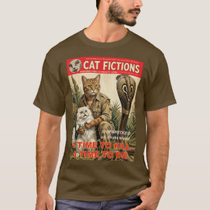 Camiseta de gato de ficción pulp vintage Aventur