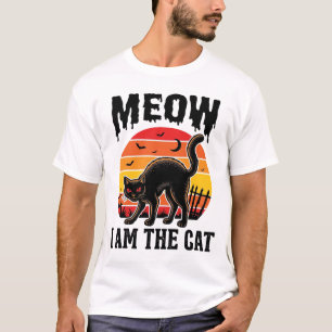 Camiseta de gato de Halloween diseño de gato negro