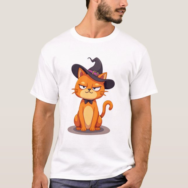 Camiseta de gato de Halloween gatito Jack O Linter (Anverso)
