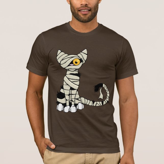 Camiseta de gato de Halloween Mummy (Anverso)