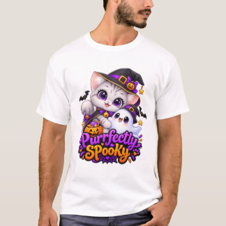 Camiseta de gato de Halloween perfectamente espelu