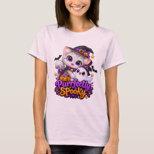 Camiseta de gato de Halloween perfectamente espelu