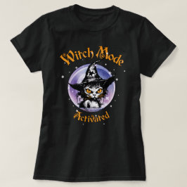 Camiseta de gato de Halloween vieja activada en mo