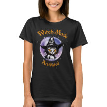 Camiseta de gato de Halloween vieja activada en mo