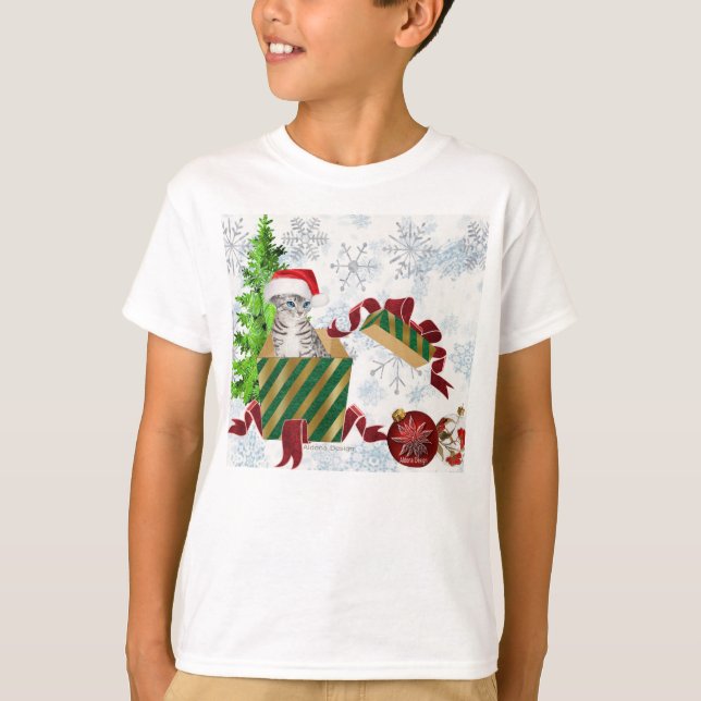 Camiseta de Gato de Navidad (Anverso)