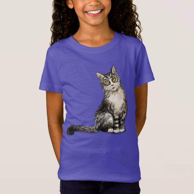 Camiseta de gato de pelo largo (Anverso)