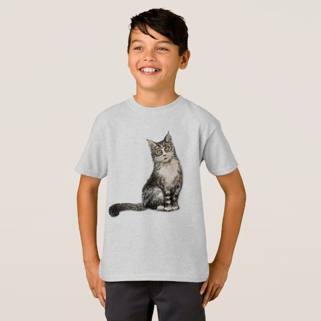 Camiseta de gato de pelo largo (Anverso completo)