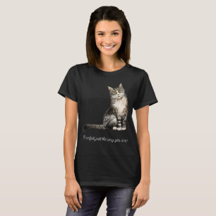 Camiseta de gato de pelo largo y gris