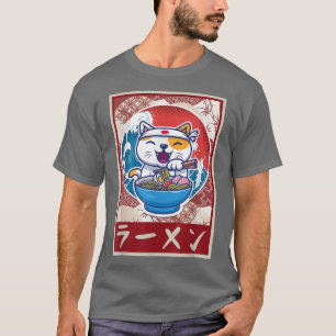 Camiseta de gato de Ramen Kawaii Anime regalo japo