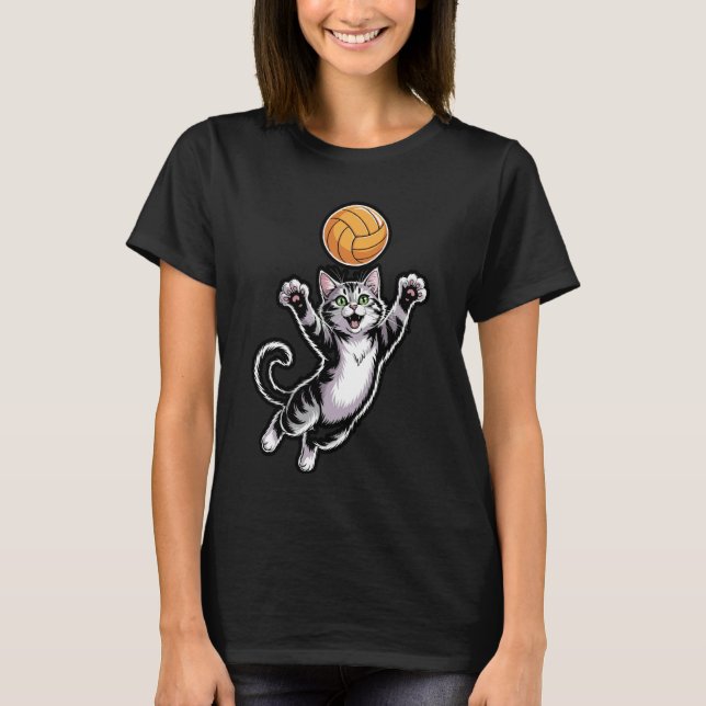 Camiseta de gato de voleibol Spike (Anverso)